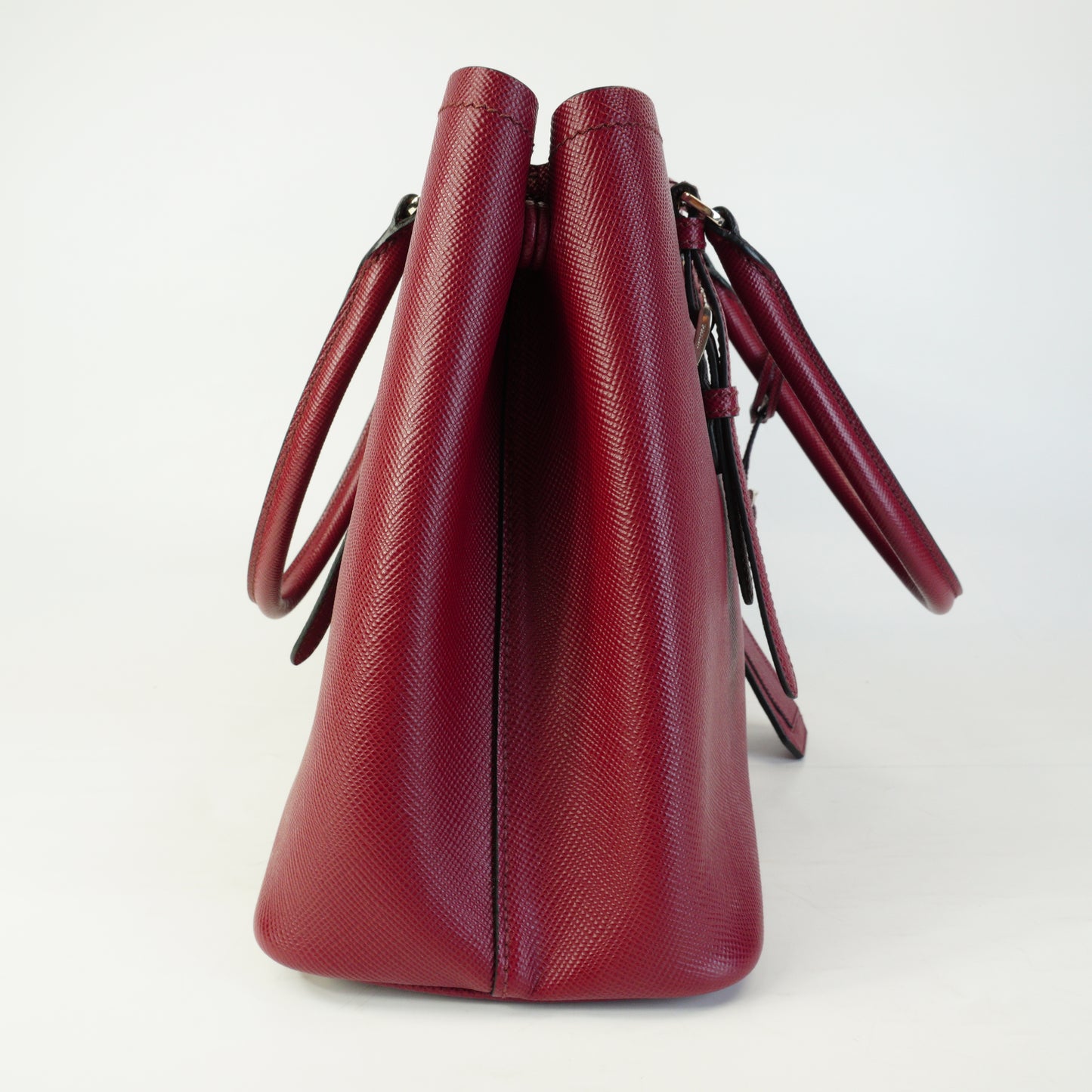Prada	Saffiano Double Tote Large Burgundy SHW
