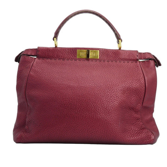Fendi Peekaboo Metallic Burgundy Large GHW