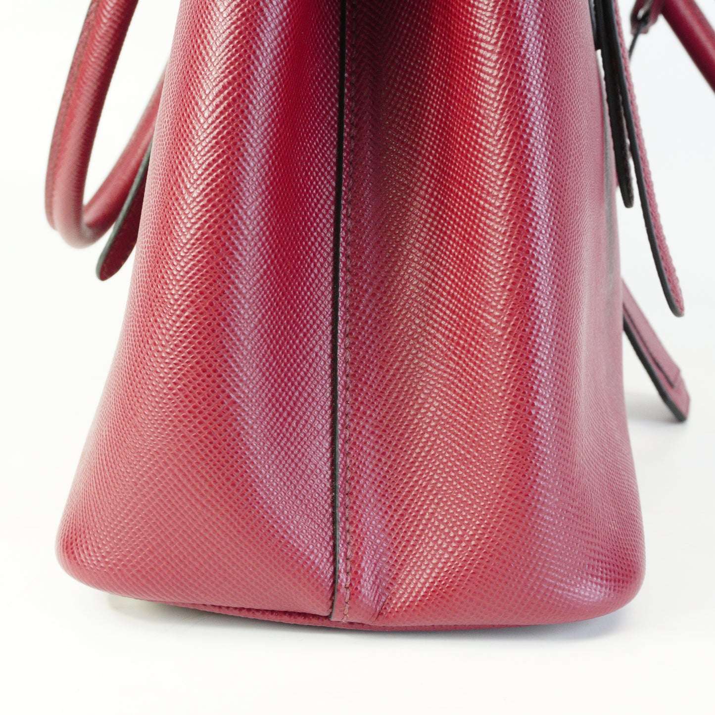 Prada	Saffiano Double Tote Large Burgundy SHW