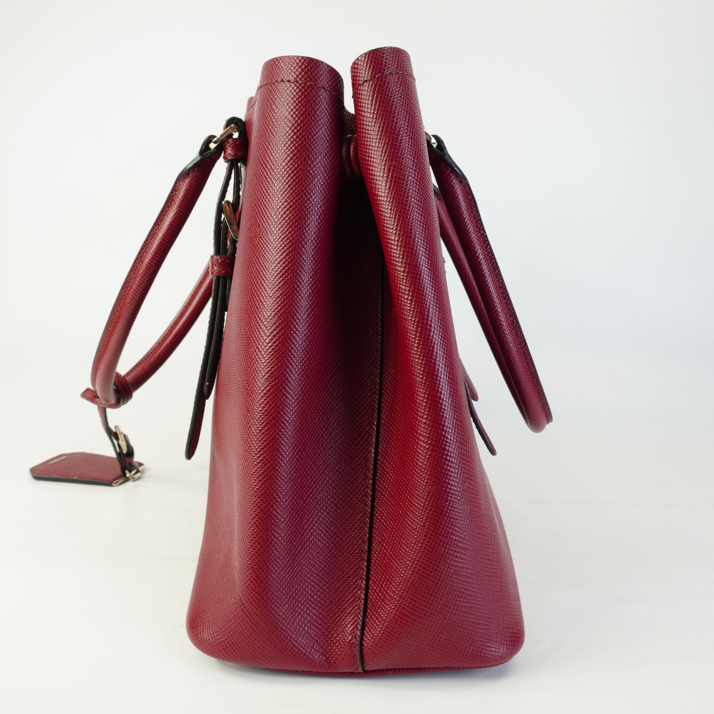 Prada	Saffiano Double Tote Large Burgundy SHW