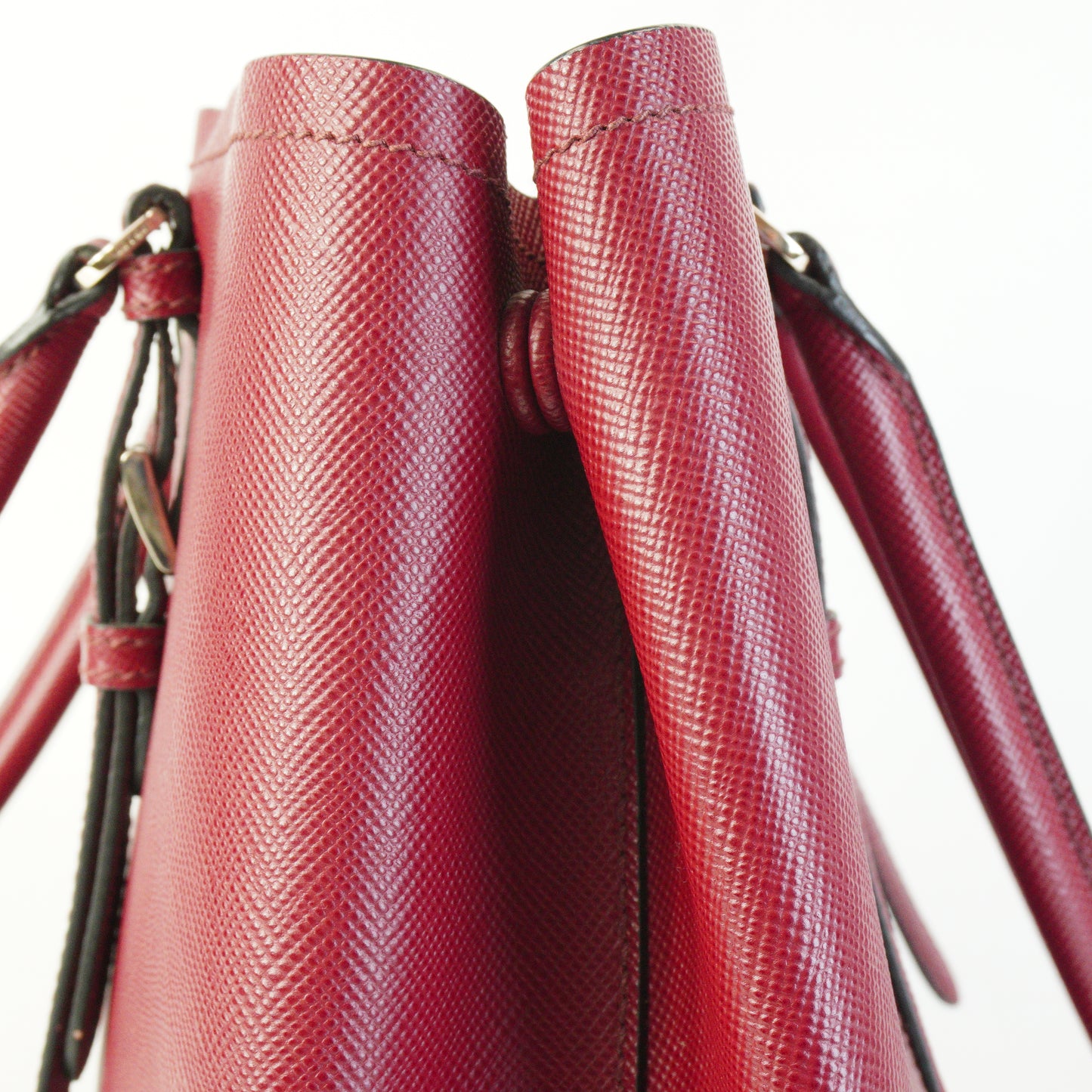 Prada	Saffiano Double Tote Large Burgundy SHW