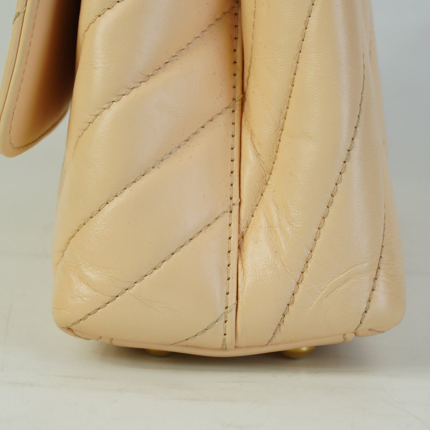 Chanel Chevron Coco Handle Small Beige GHW