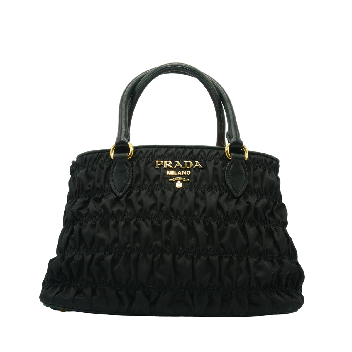 Prada	Tessuto Nylon Gaufre Medium Tote Black GHW