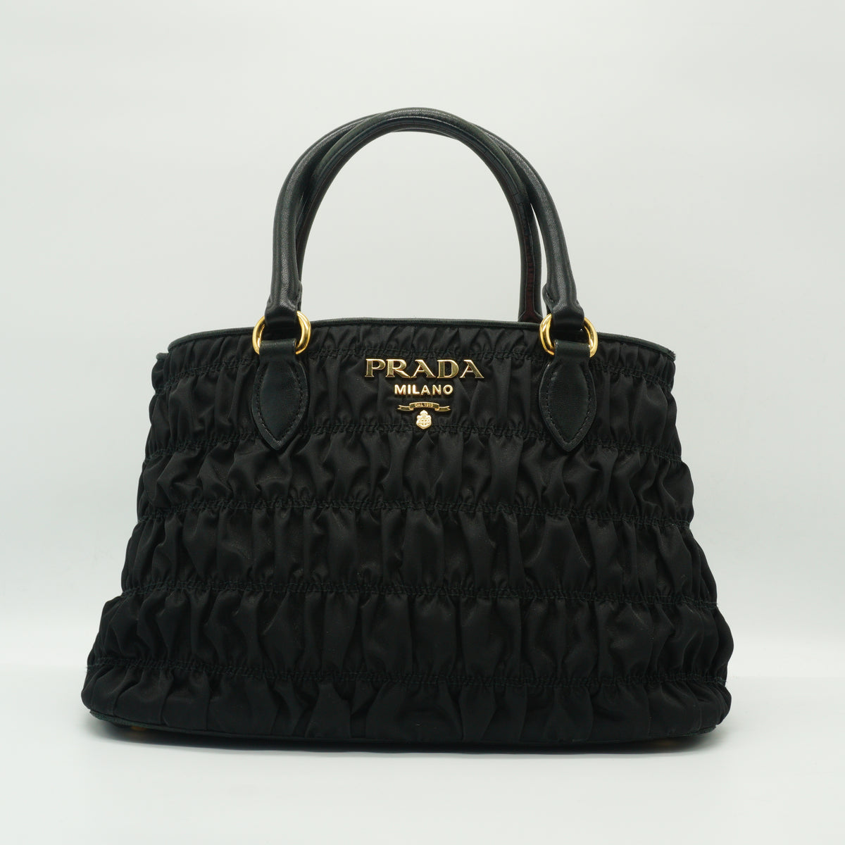 Prada	Tessuto Nylon Gaufre Medium Tote Black GHW