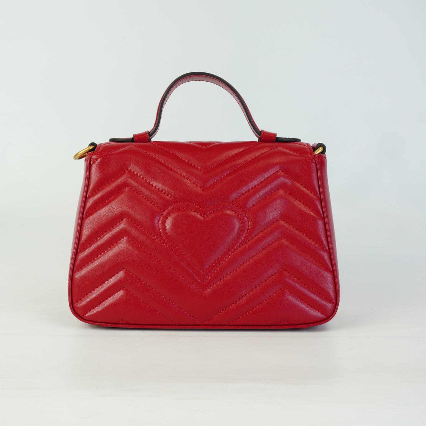 Gucci  GG Marmont Matelasse Mini Top Handle Red GHW