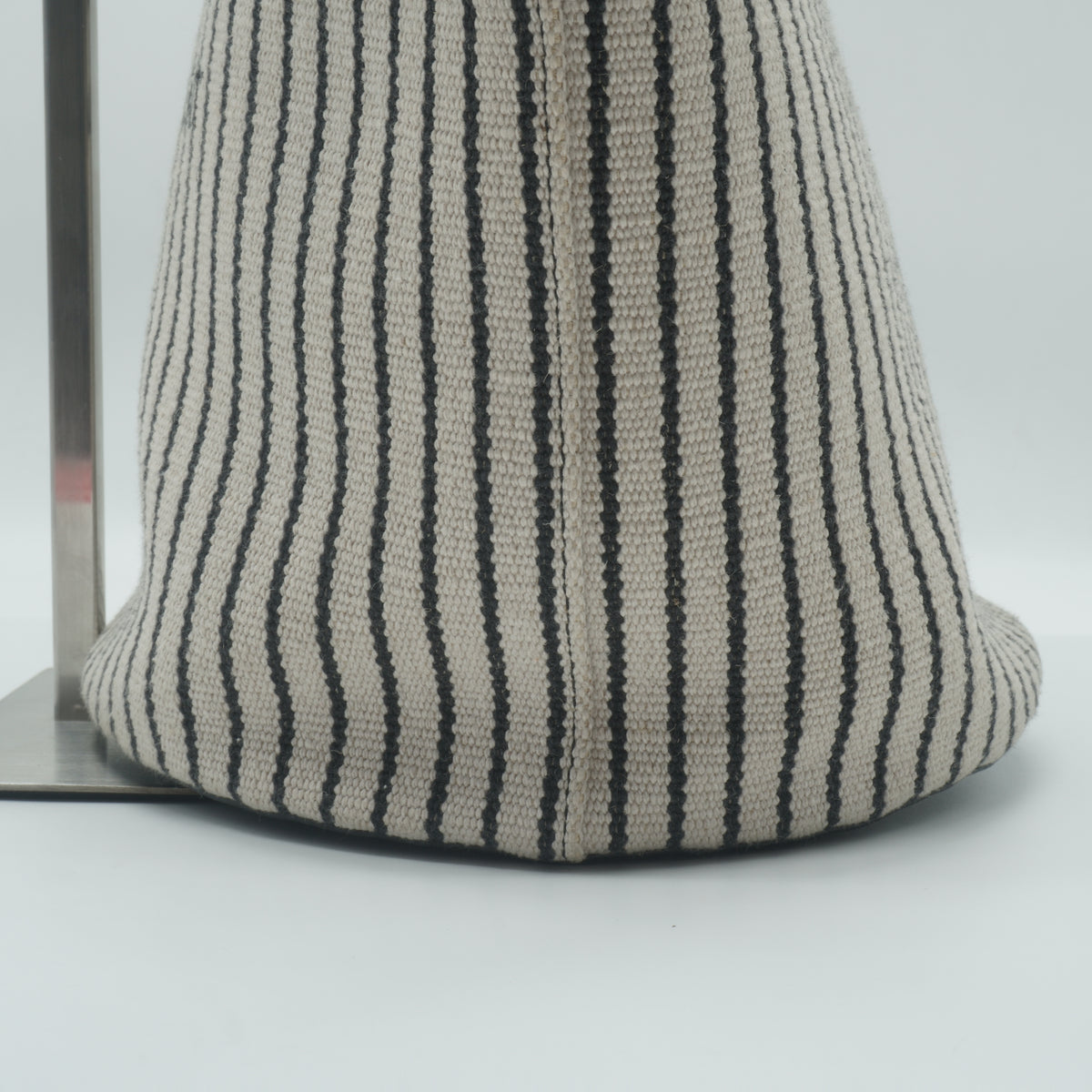 YSL	Rive Gauche Small Tripped Canvas Bucket Bag GHW