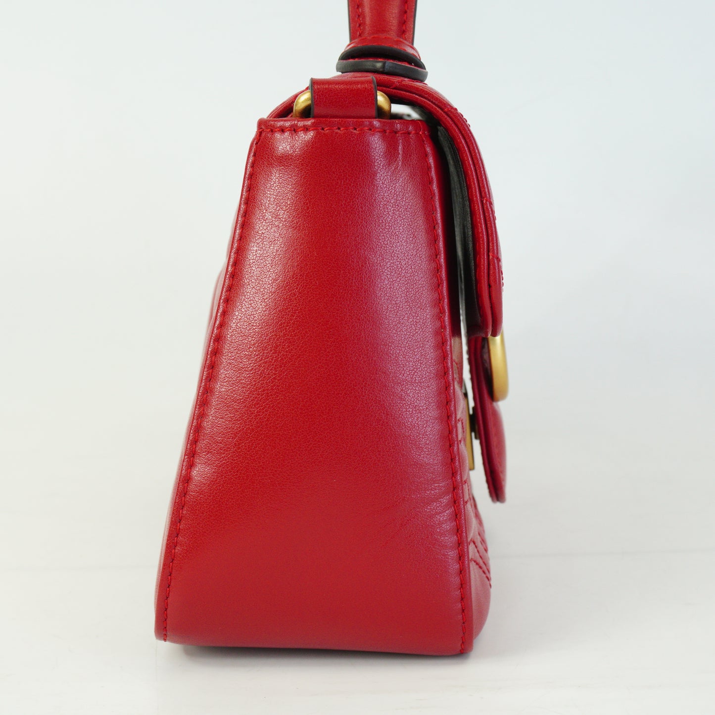 Gucci  GG Marmont Matelasse Mini Top Handle Red GHW