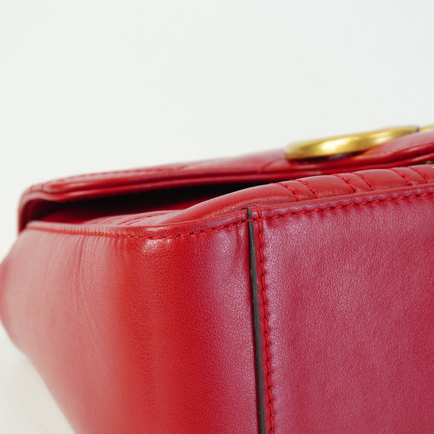 Gucci  GG Marmont Matelasse Mini Top Handle Red GHW