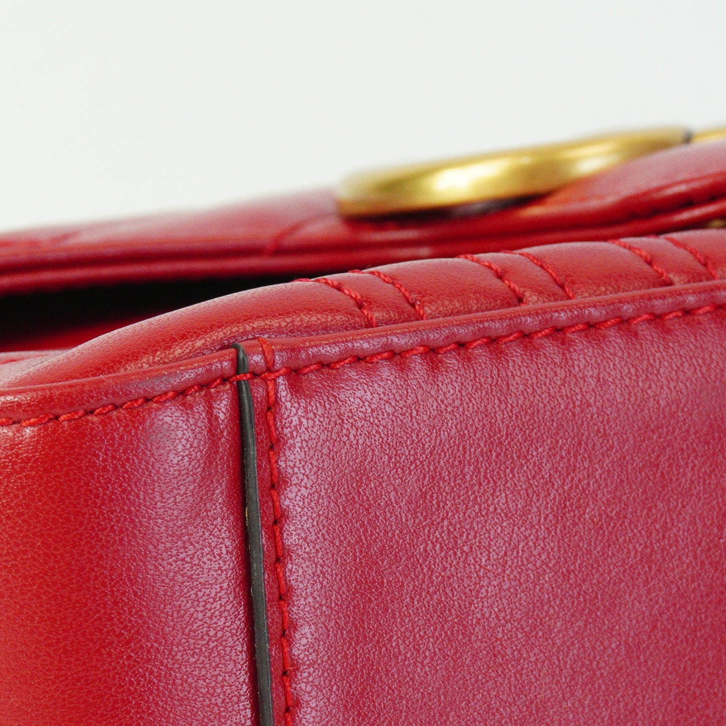 Gucci  GG Marmont Matelasse Mini Top Handle Red GHW