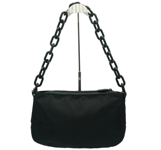 Prada Black Nylon Shoulder Bag BHW Medium