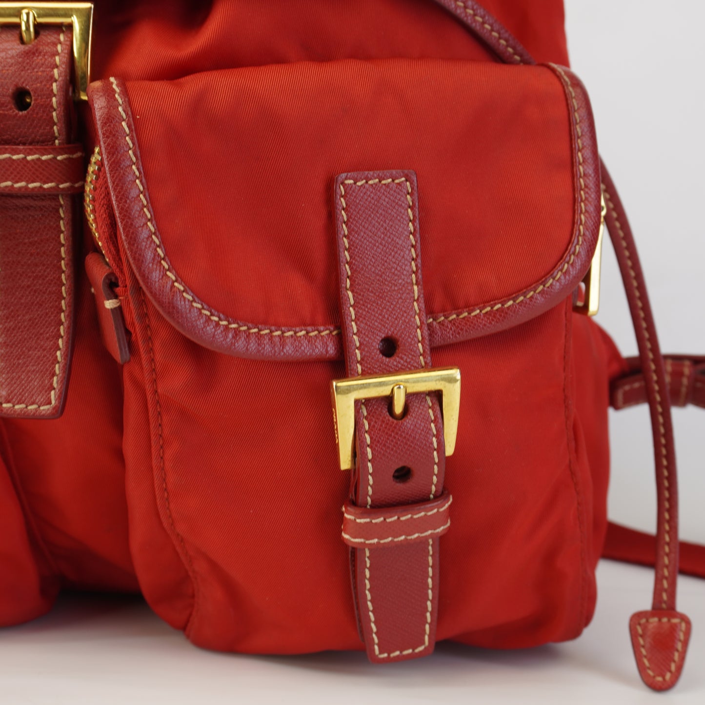 Prada  Tessuto Nylon Backpack Red