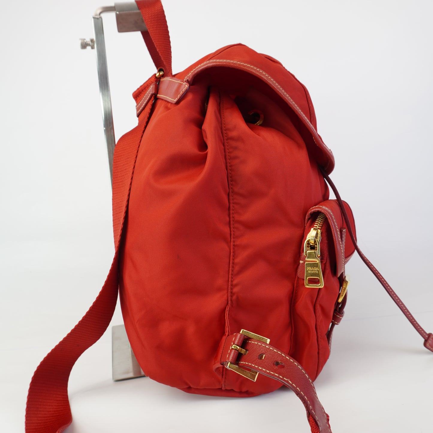 Prada  Tessuto Nylon Backpack Red