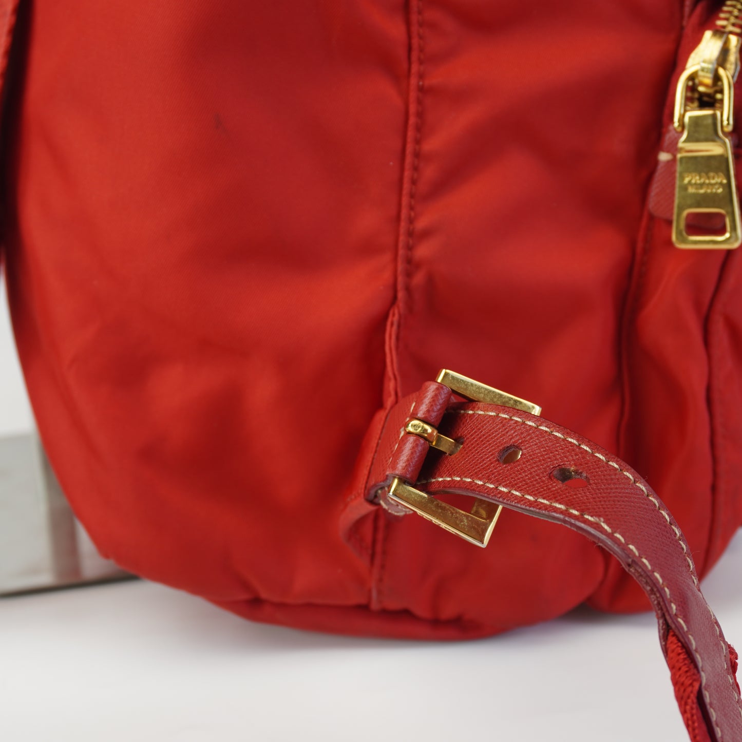 Prada  Tessuto Nylon Backpack Red