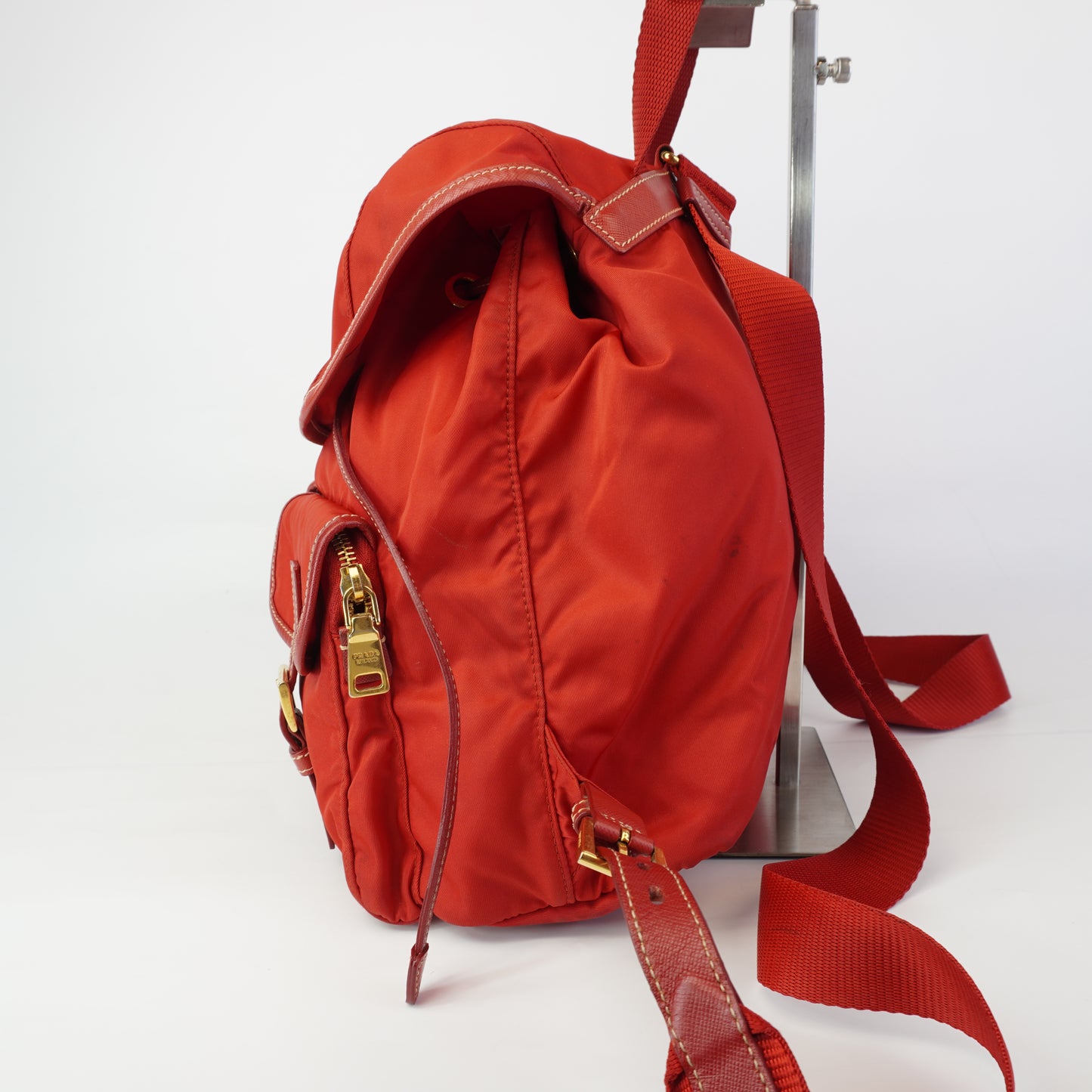 Prada  Tessuto Nylon Backpack Red