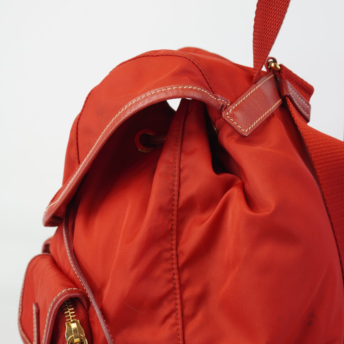 Prada  Tessuto Nylon Backpack Red