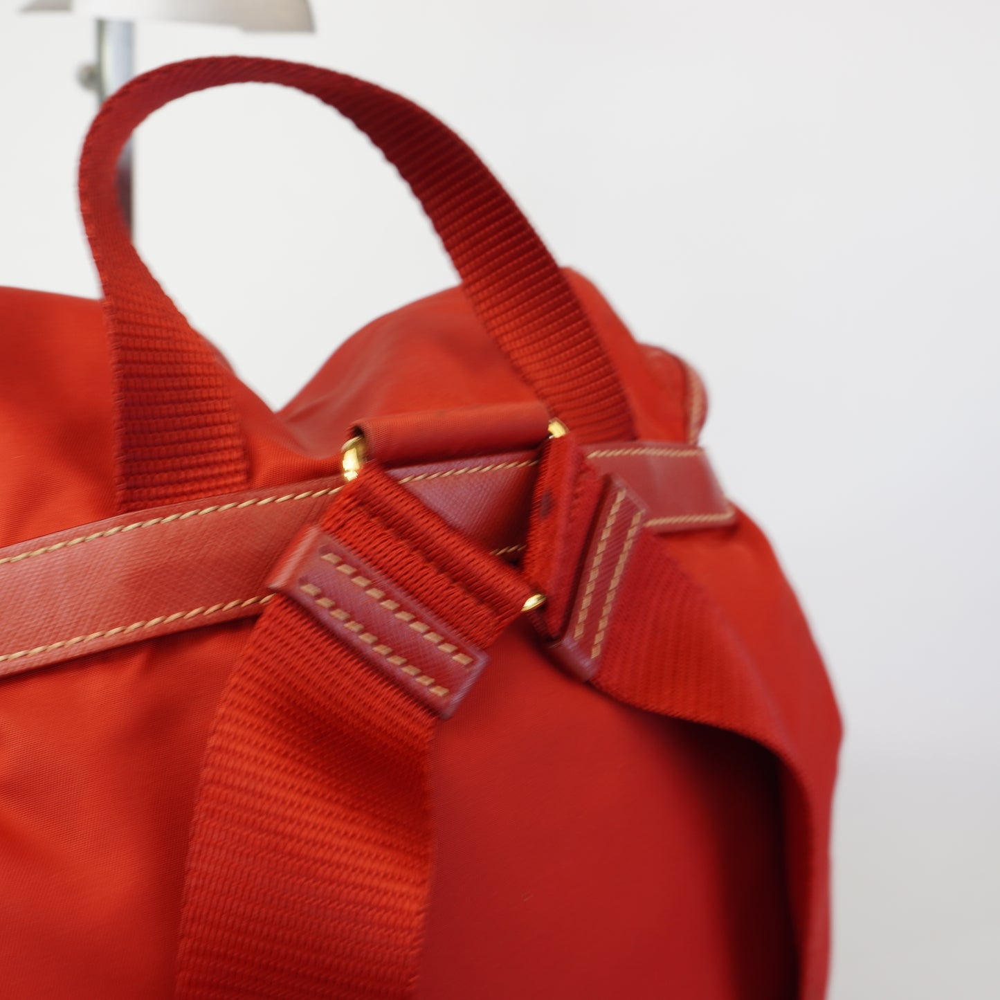 Prada  Tessuto Nylon Backpack Red