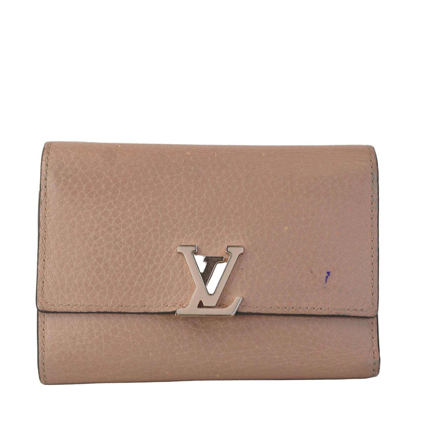 Louis Vuitton	Capucines Compact Wallet Nude