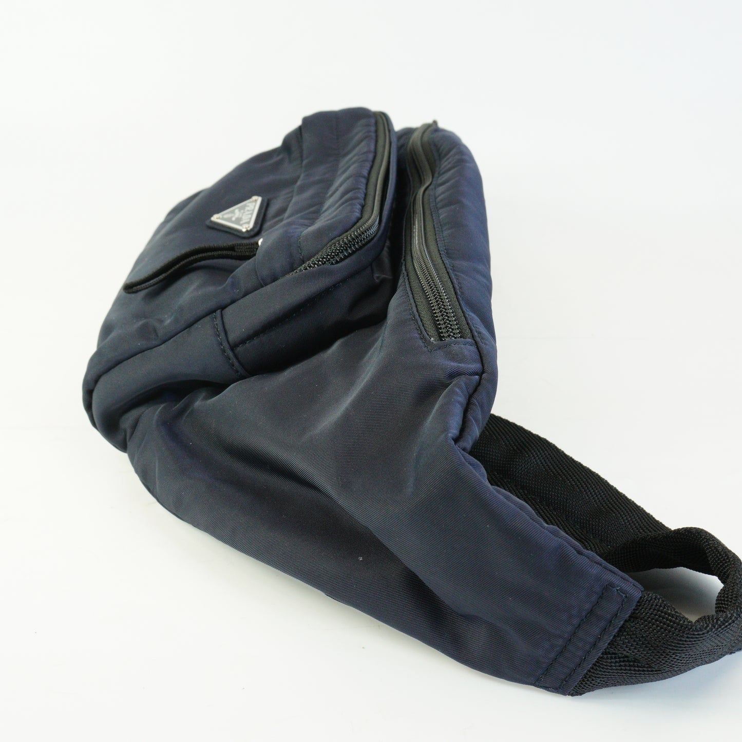 Prada Marsupio Crossbody Belt Bag Navy Blue SHW