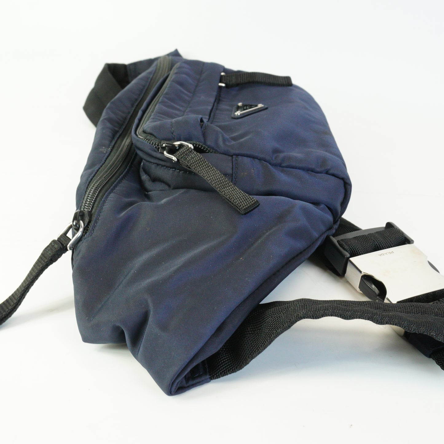 Prada Marsupio Crossbody Belt Bag Navy Blue SHW
