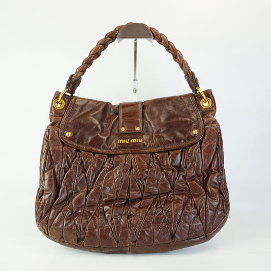 Miu Miu  Matelasse Coffer Bag Brown Large GHW