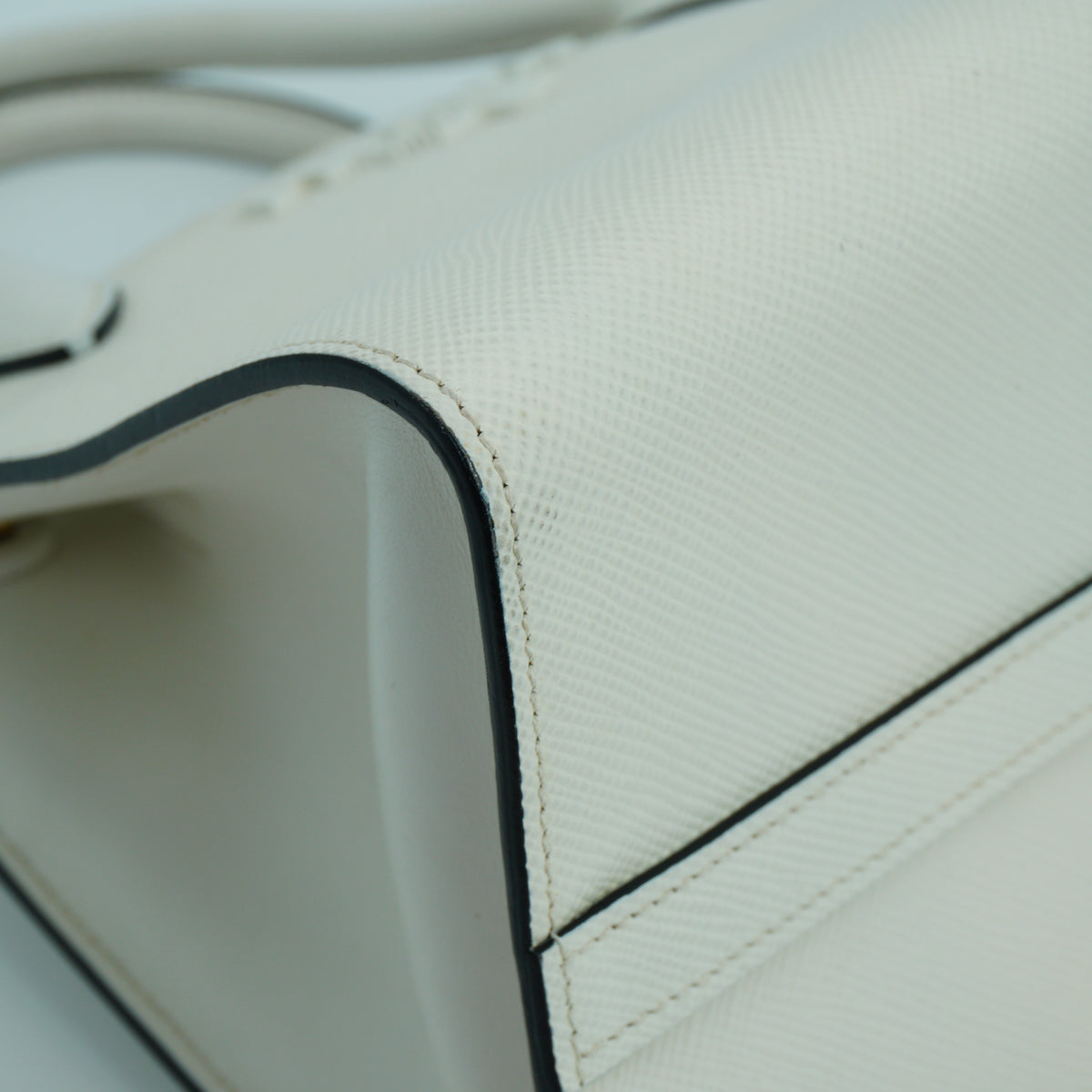 Prada Monochrome Saffiano Leather Bag White Medium GHW