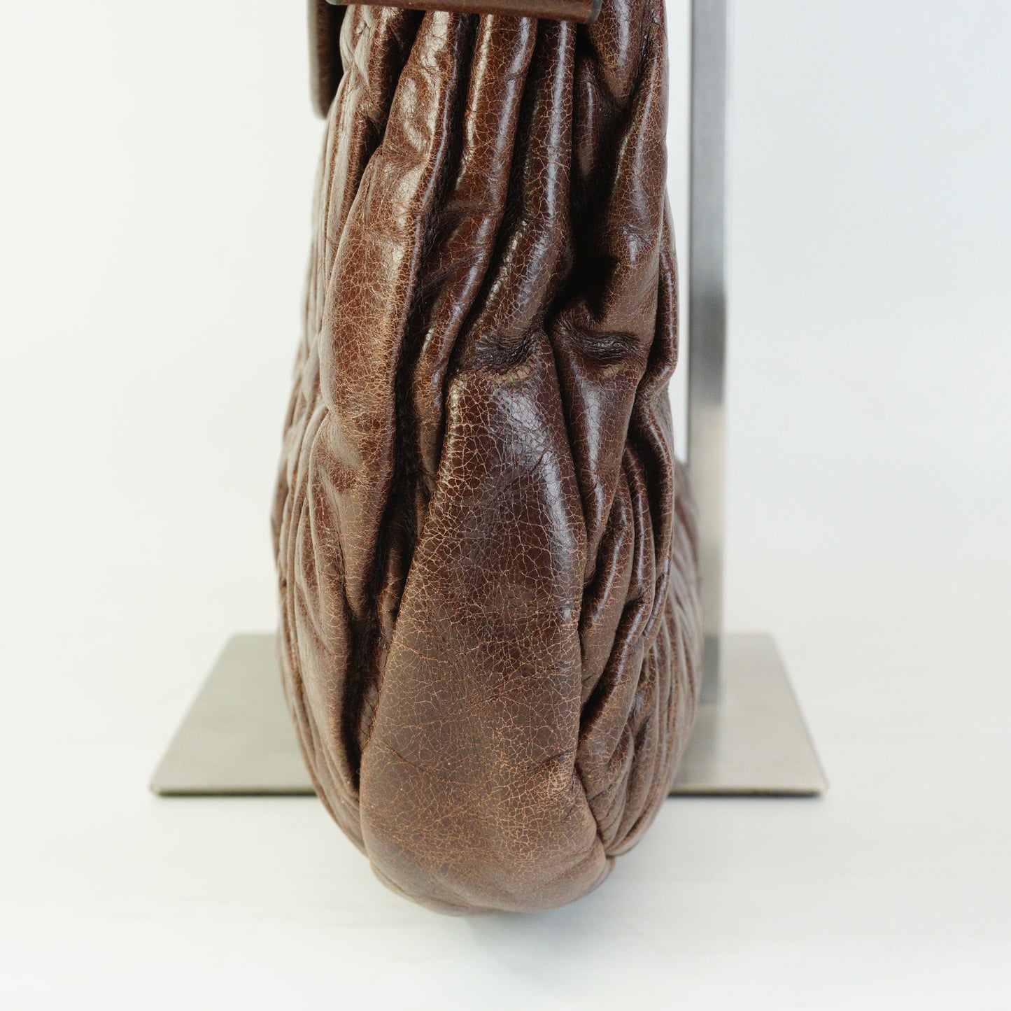 Miu Miu  Matelasse Coffer Bag Brown Large GHW
