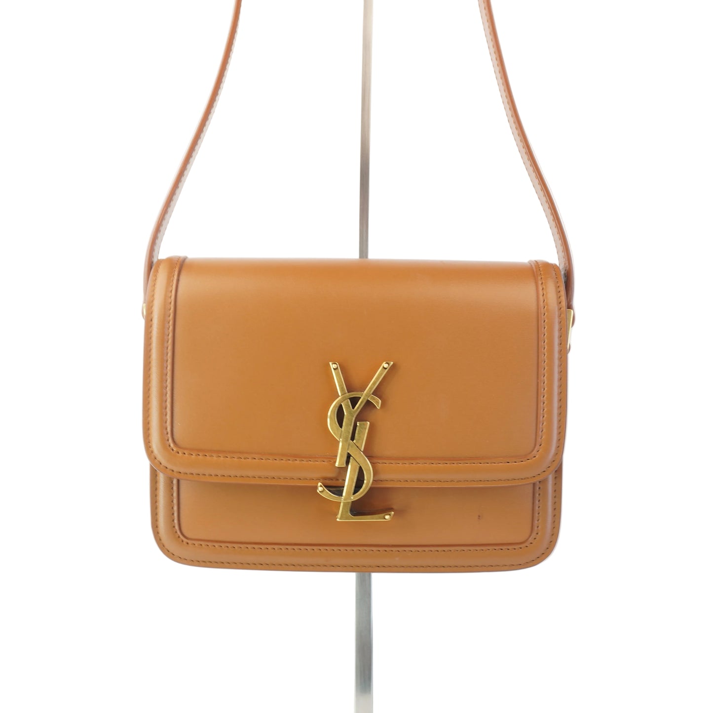YSL	Solferino Satchel Calfskin Gold-Tone
