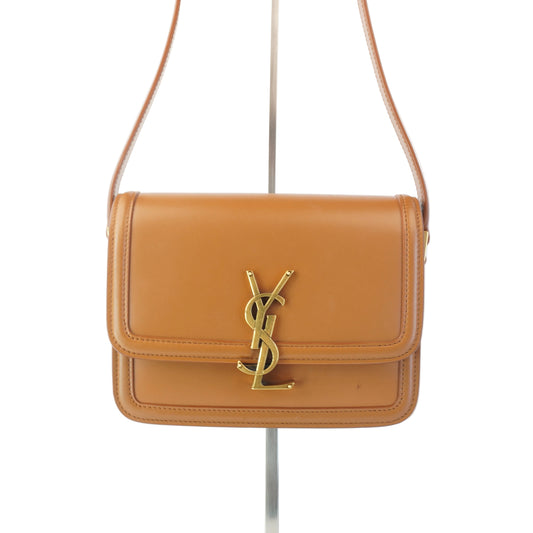 YSL	Solferino Satchel Calfskin Gold-Tone