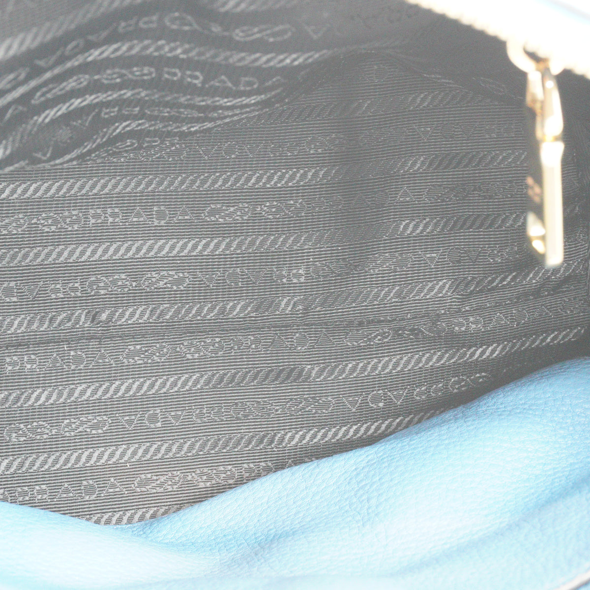 Prada Dual Strap Convertible Zip Tote Blue Medium GHW