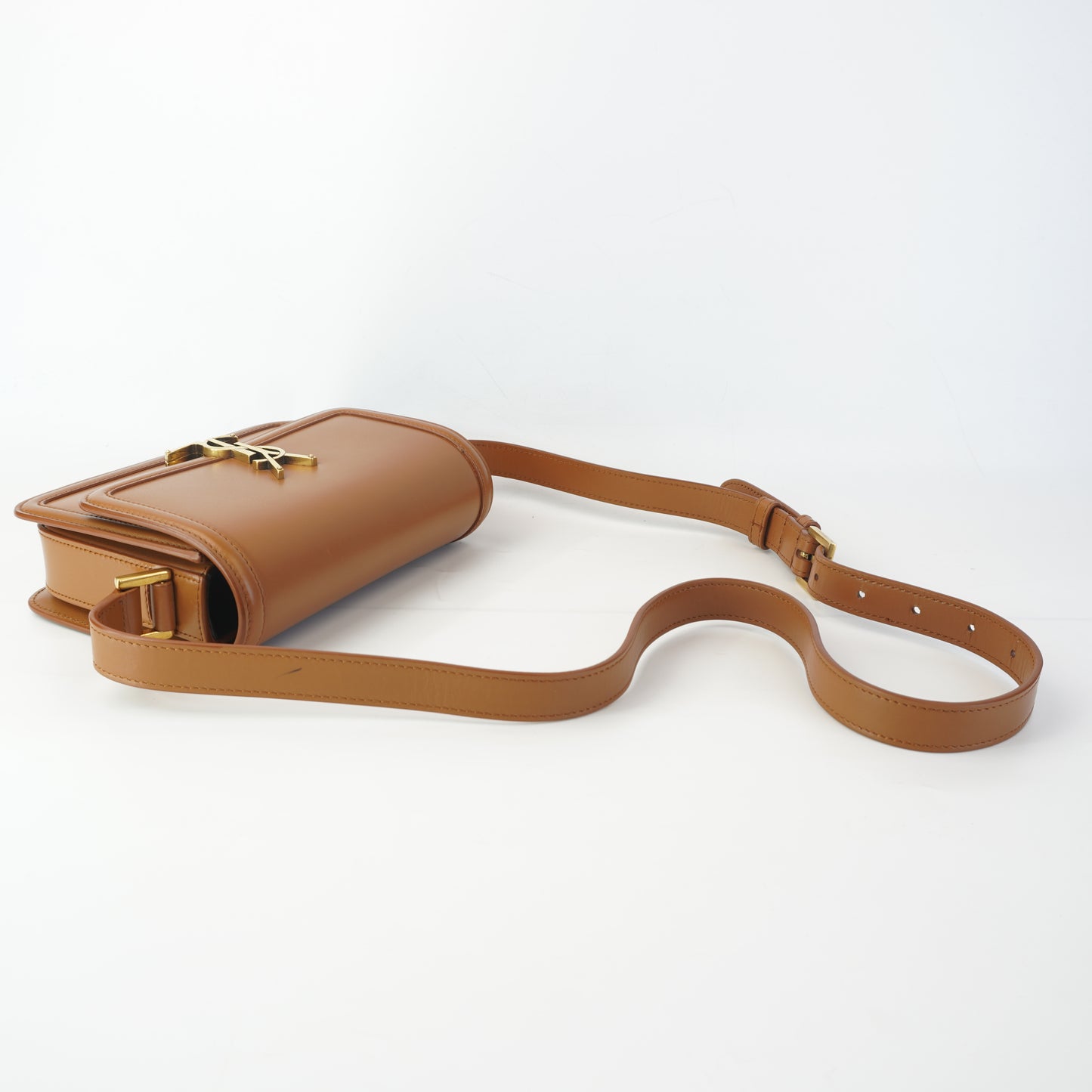 YSL	Solferino Satchel Calfskin Gold-Tone