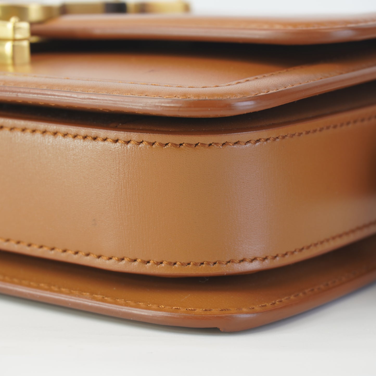 YSL	Solferino Satchel Calfskin Gold-Tone