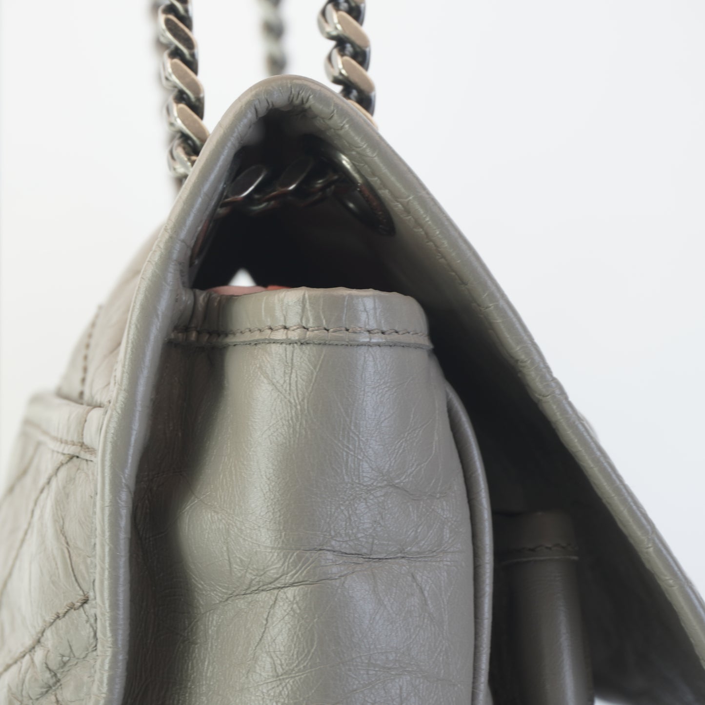 YSL	Niki Gray Medium Shoulder