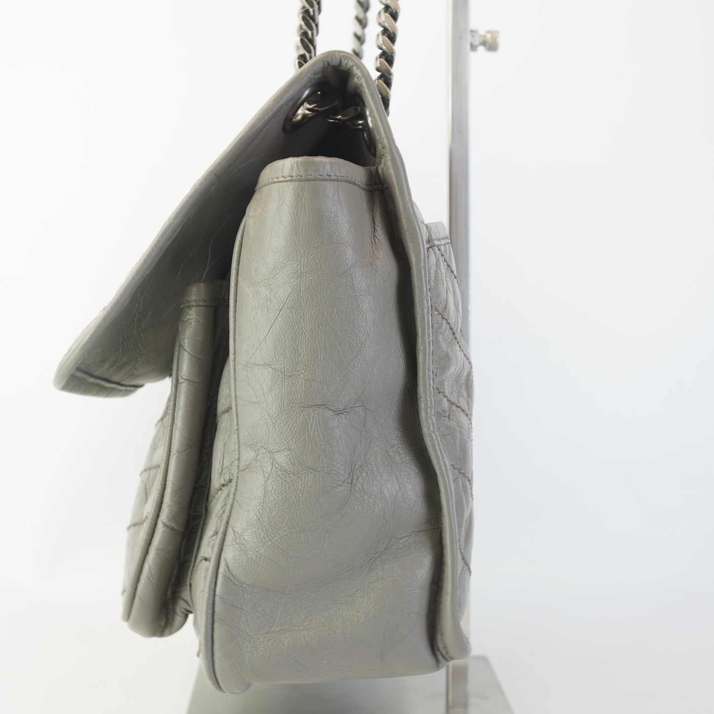 YSL	Niki Gray Medium Shoulder