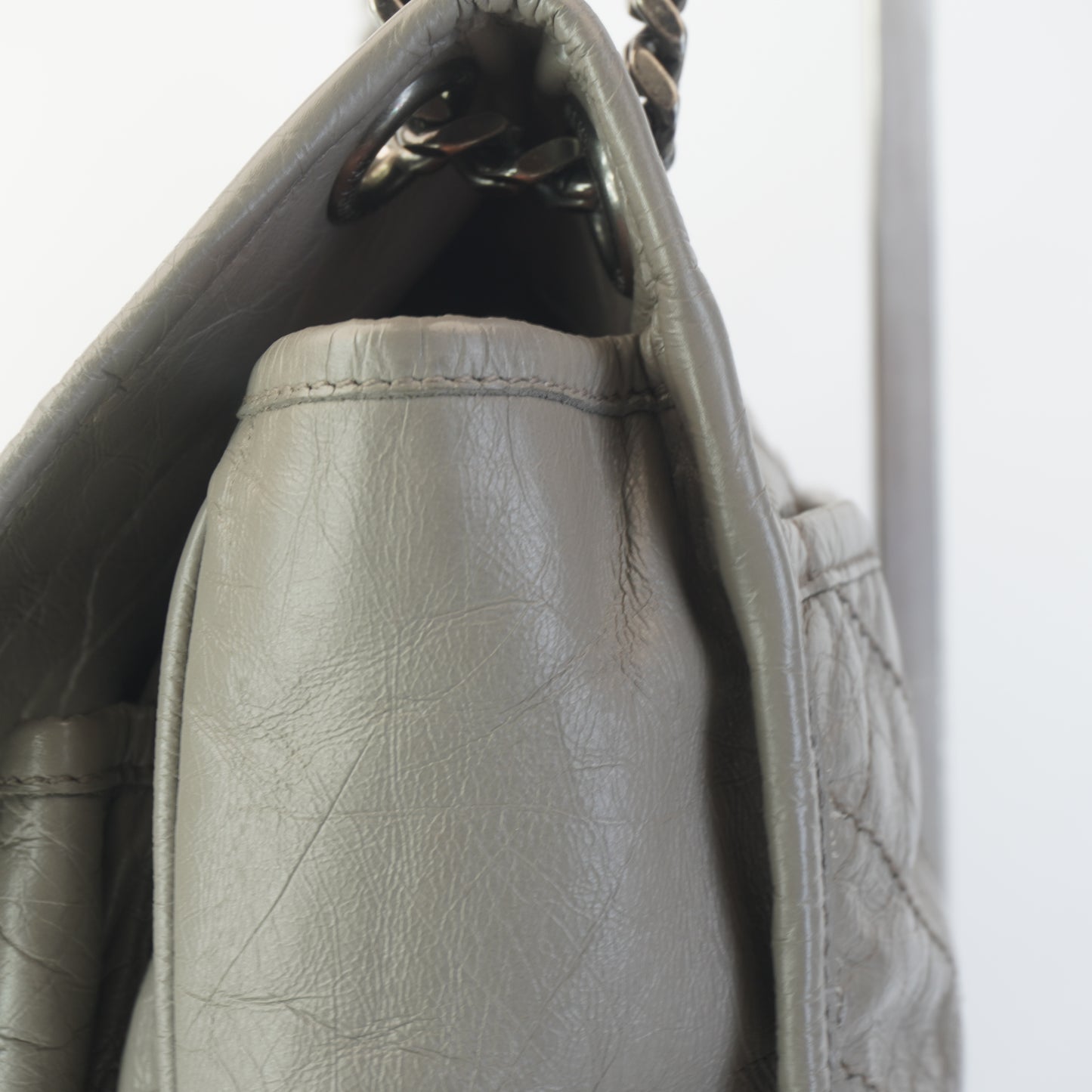 YSL	Niki Gray Medium Shoulder