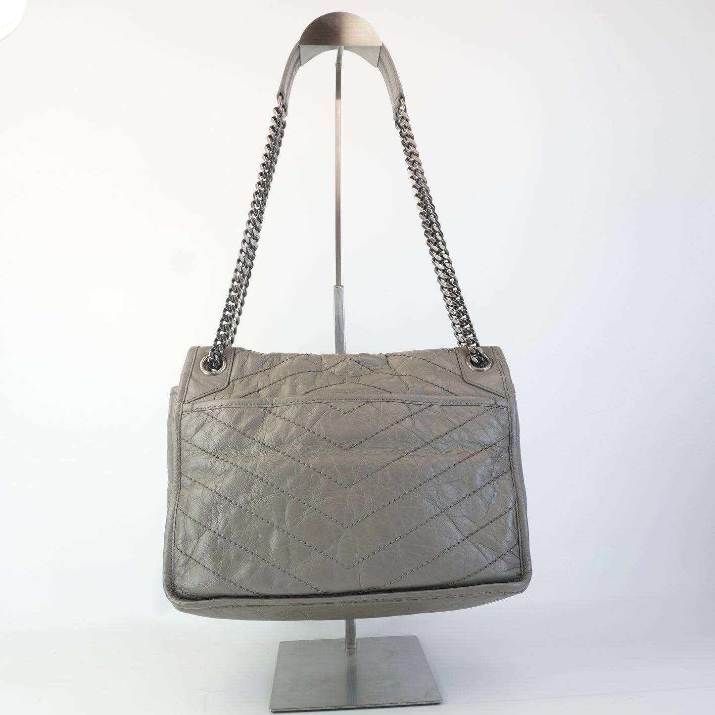YSL	Niki Gray Medium Shoulder