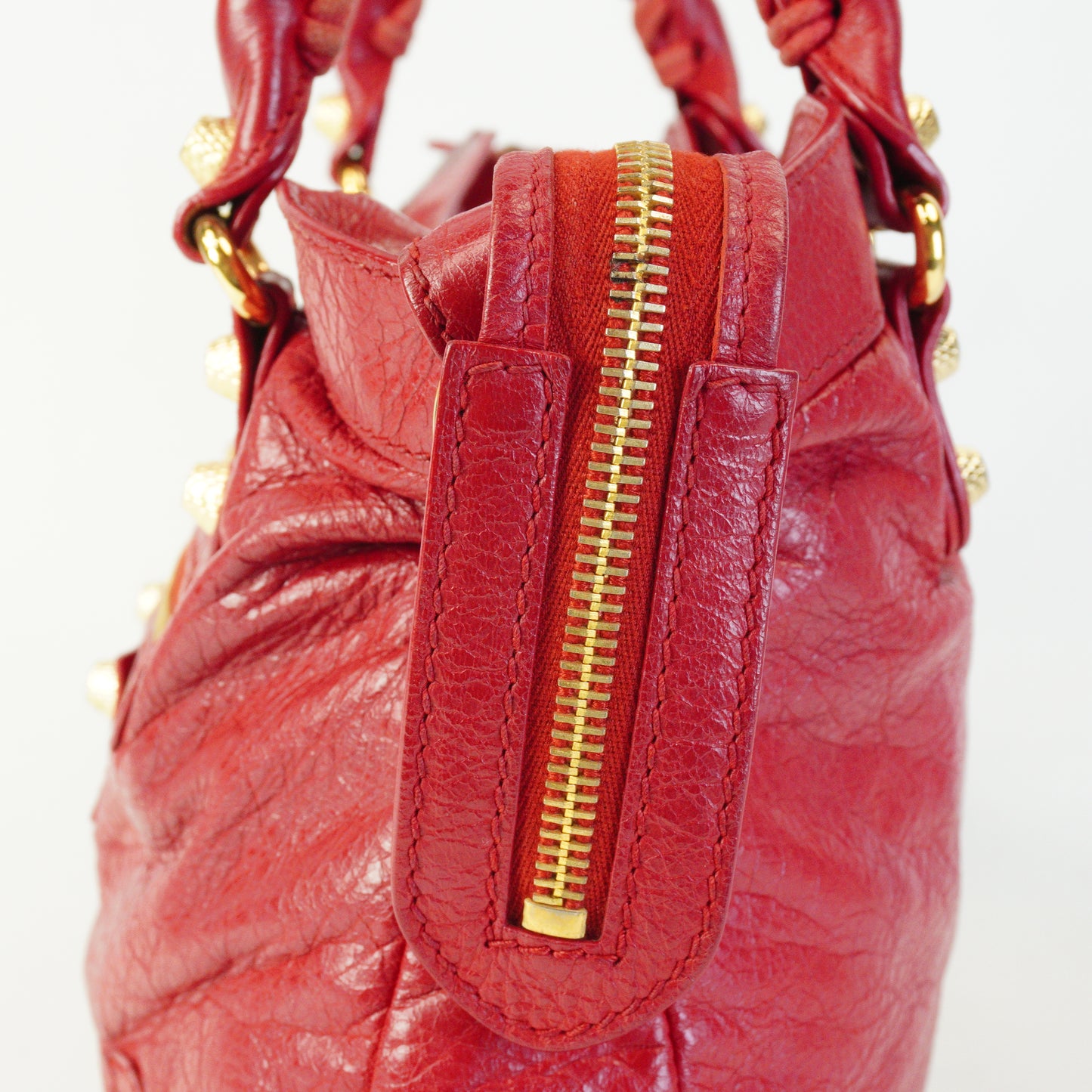 BalenciagaClassic City Medium Red GHW