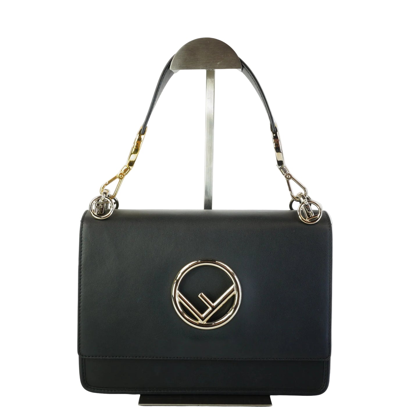 Fendi Kan I F Shoulder Bag Small Black GSHW