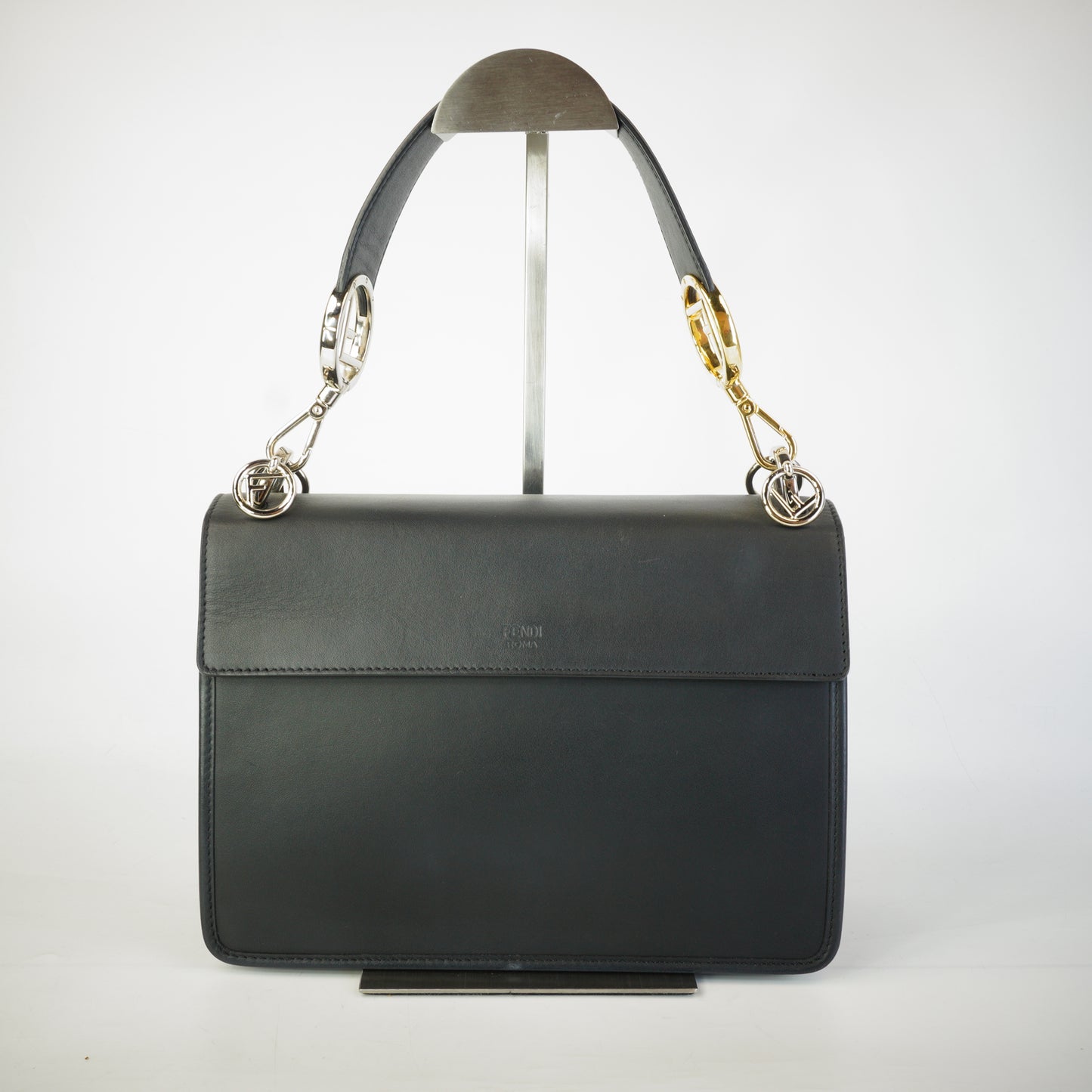 Fendi Kan I F Shoulder Bag Small Black GSHW