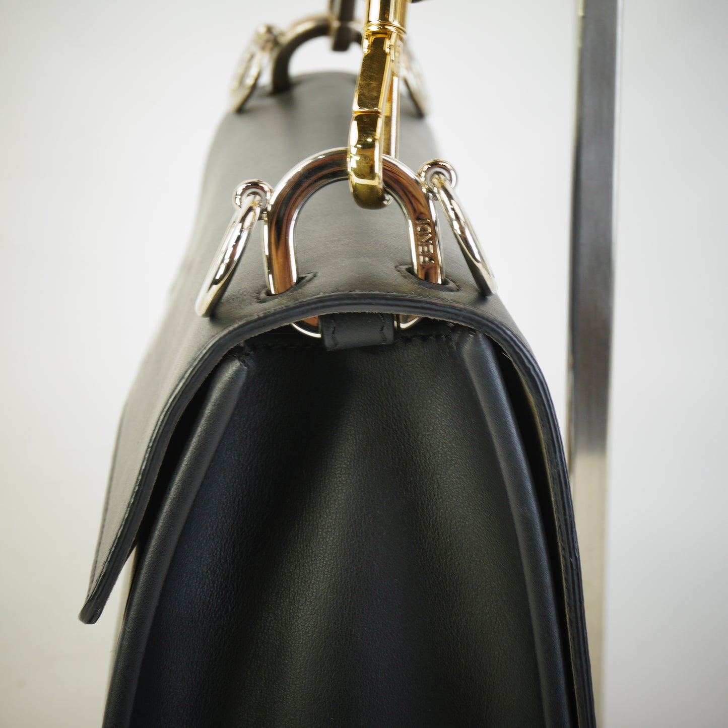 Fendi Kan I F Shoulder Bag Small Black GSHW