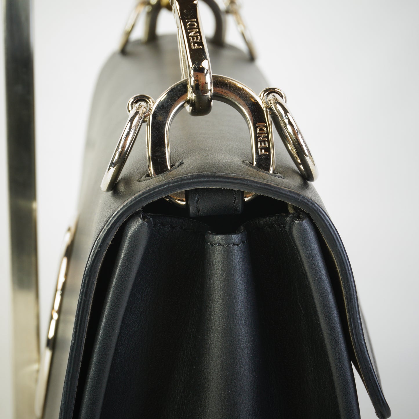 Fendi Kan I F Shoulder Bag Small Black GSHW