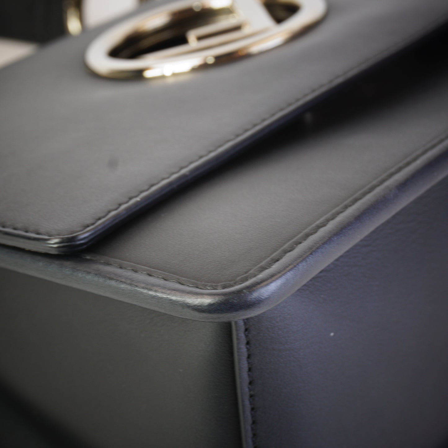 Fendi Kan I F Shoulder Bag Small Black GSHW