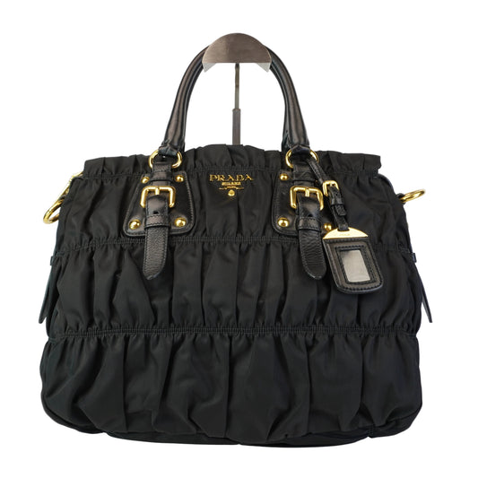 Prada Tessuto Nylon Gaufre Black Vertical