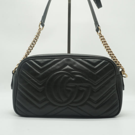 Gucci	GG Marmont Matellase Camera Bag Black GHW