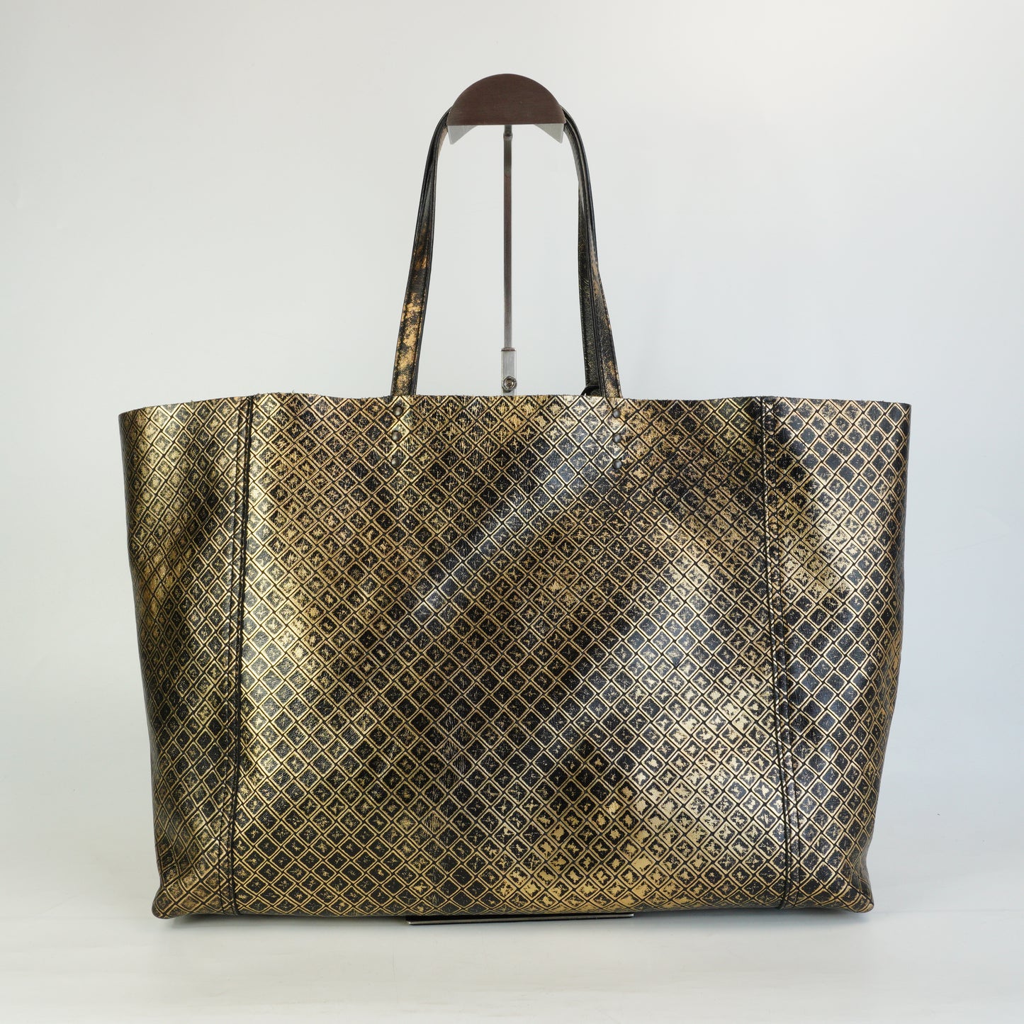 Bottega Veneta Intrecciomirage Leather Black/Gold Large