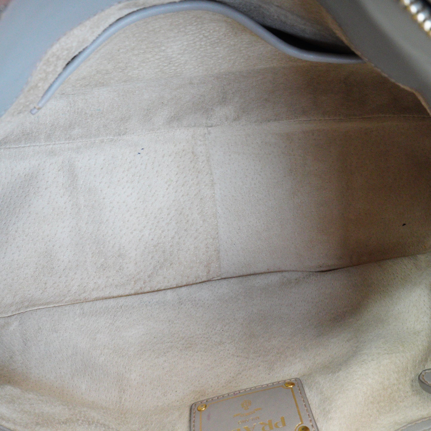 Prada Bauletto Satchel Gray Large GHW