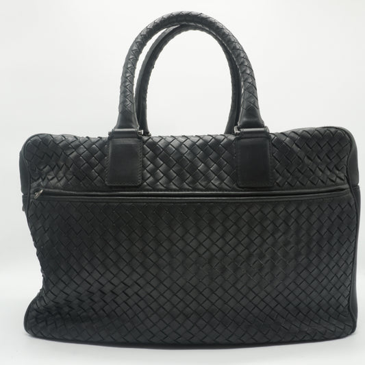 Bottega Veneta Intrecciato Large Leather Black Briefcase MHW