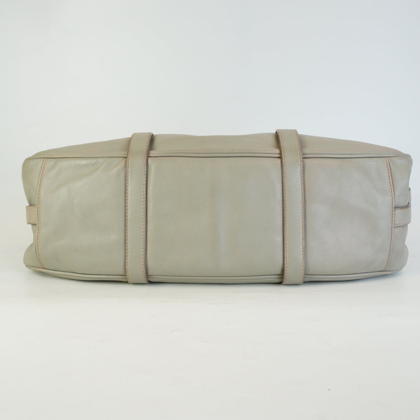 Prada Bauletto Satchel Gray Large GHW