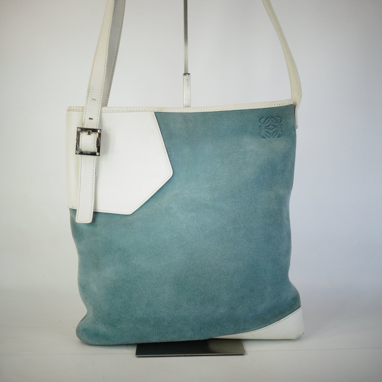 Loewe Anagram Suede Shoulder Bag 28 SHW