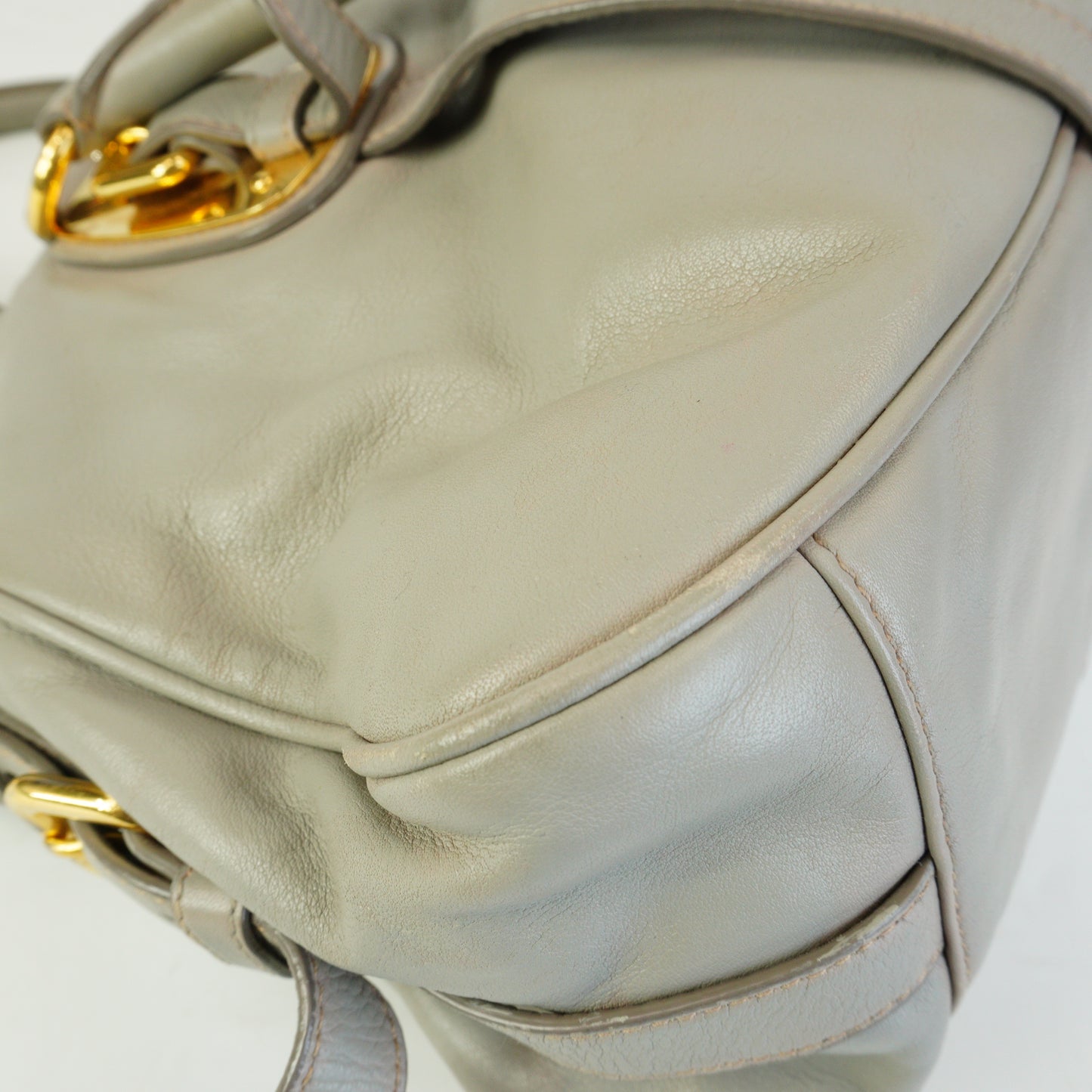 Prada Bauletto Satchel Gray Large GHW
