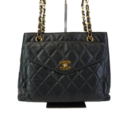 Chanel Vintage Chanel Front Pocket Shoulder Bag Black